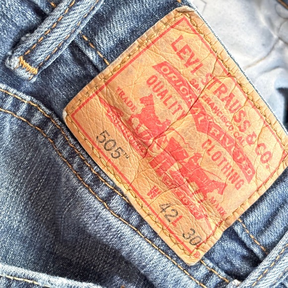 Levi's 505 Men's Jeans Size 42x30 Straight Fit Blue Denim‎ Pants - Picture 7 of 11